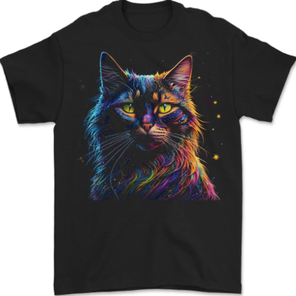 A Fantasy Cat With Cool Colours 7 Mens T-Shirt 100% Cotton