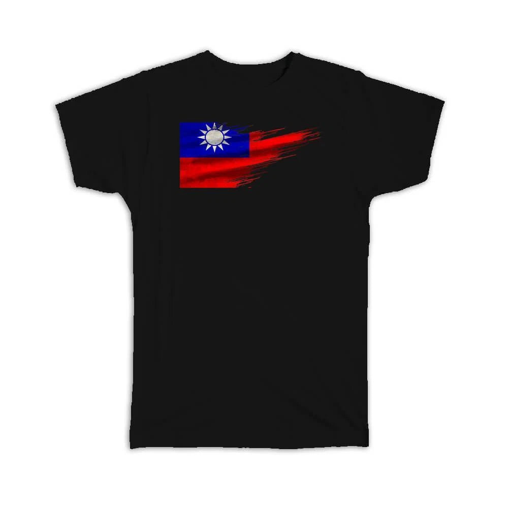 Gift T-Shirt : Taiwan Flag Modern Country Expat