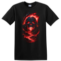 Skull Horror Fire Design T Shirt Creative Art Graphic Tee for Halloween