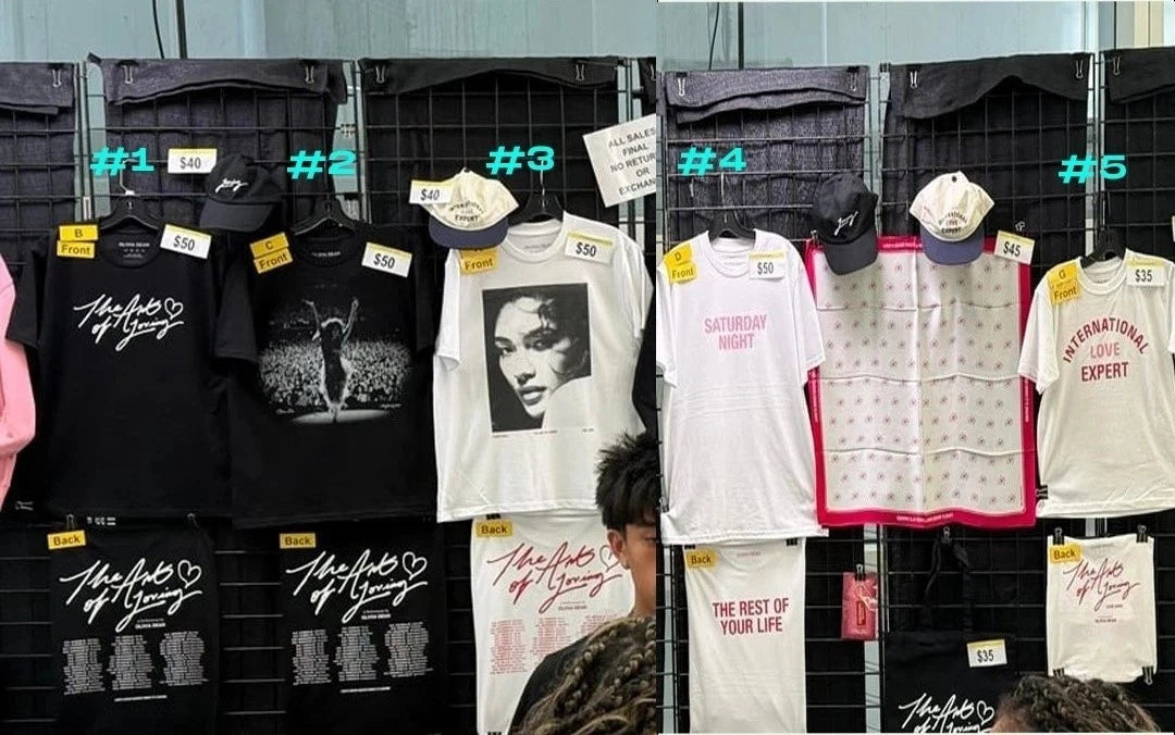 HOT Olivia Dean The Art of Loving 2026 Tour merch, reprint 2 slides