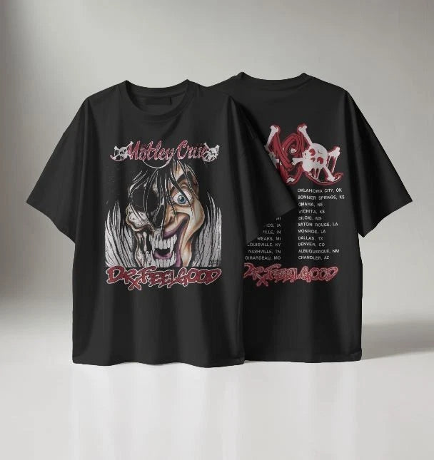 MOTLEY CRUE DR FEELGOOD TOUR  T-SHIRT  TARIFFS INCLUDED