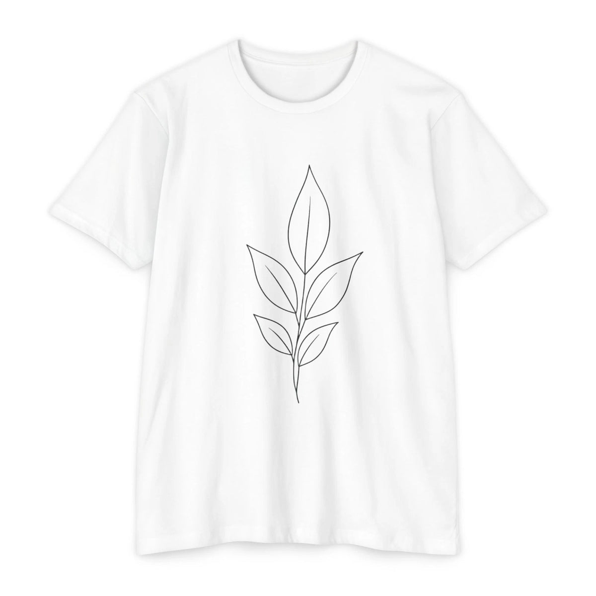 Minimalist Leaf Tee Unisex Plant Lover Aesthetic CVC Made in USA