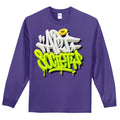 NEW Art Society 3D GRAFFITI DRIP PURPLE LS Tee Shirt SMALL-4XLARGE MADE IN USA