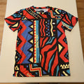 Reason Y2K 90s Style T-Shirt Small NYC Design Multicolor Poly Spandex Retro Tee