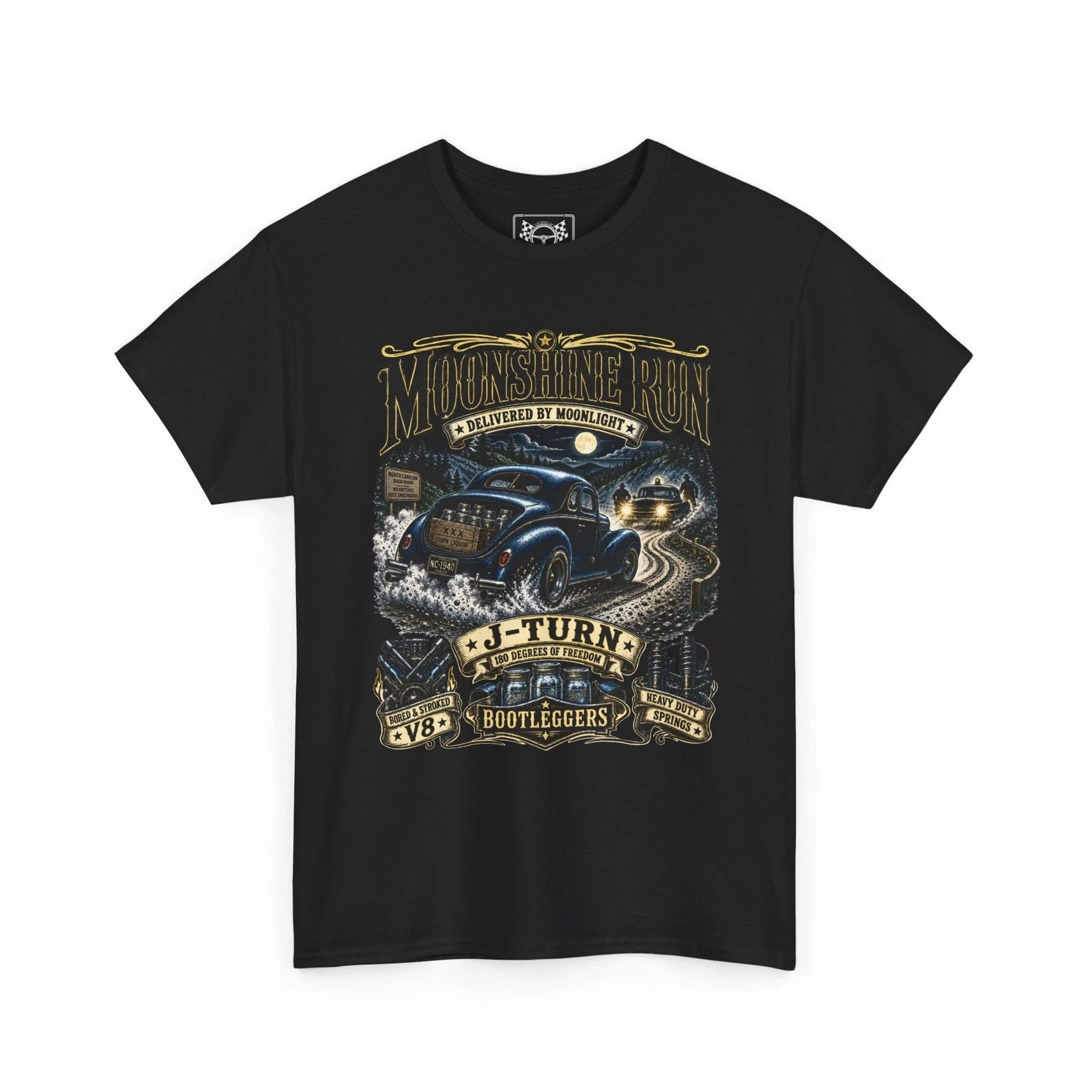 Moonshine Run Vintage T-Shirt - Bootlegger Stock Car Racing Tee - Race Fans Gift