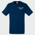 Personalised Heavy Cotton T Shirt Custom Text Embroidered Fruit Of The Loom Top