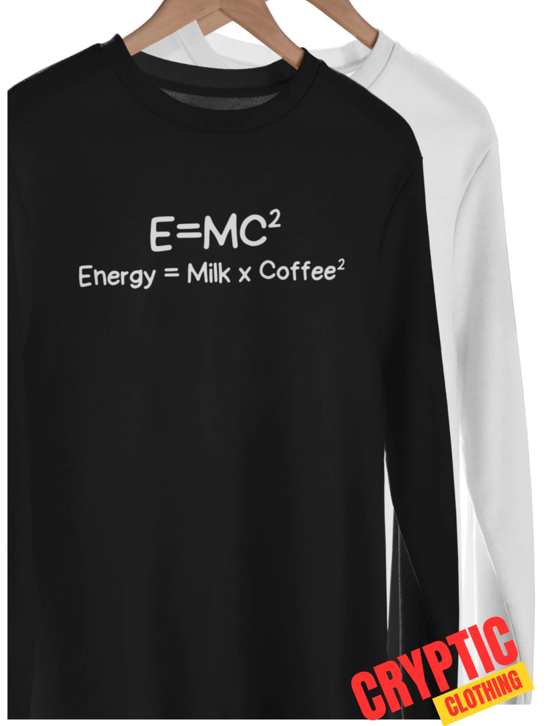 E=MC2 Energy Milk Coffee Funny Formula T SHIRT Albert Einstein Ice Coffee Lover