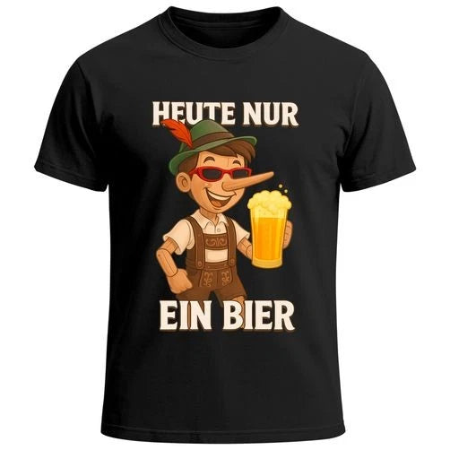 Mens Oktoberfest Today Just One Beer T-Shirt Pinocchio Fun Shirt
