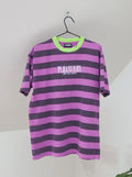Pleasures Men's Purple Y2K Cotton Striped Tee Shirt Size M