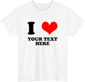 Personalised I❤️Heart T-Shirt - Custom Text Your Name Retro Tee Top Gift