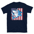 COOL SHARK American US Flag Fishing Fish Nature Outdoors T-Shirt