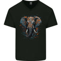 Abstract Elephant Mens V-Neck Cotton T-Shirt