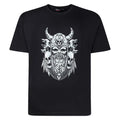 Espionage Viking Skull Print Tee For Men in Black, 2XL-8XL