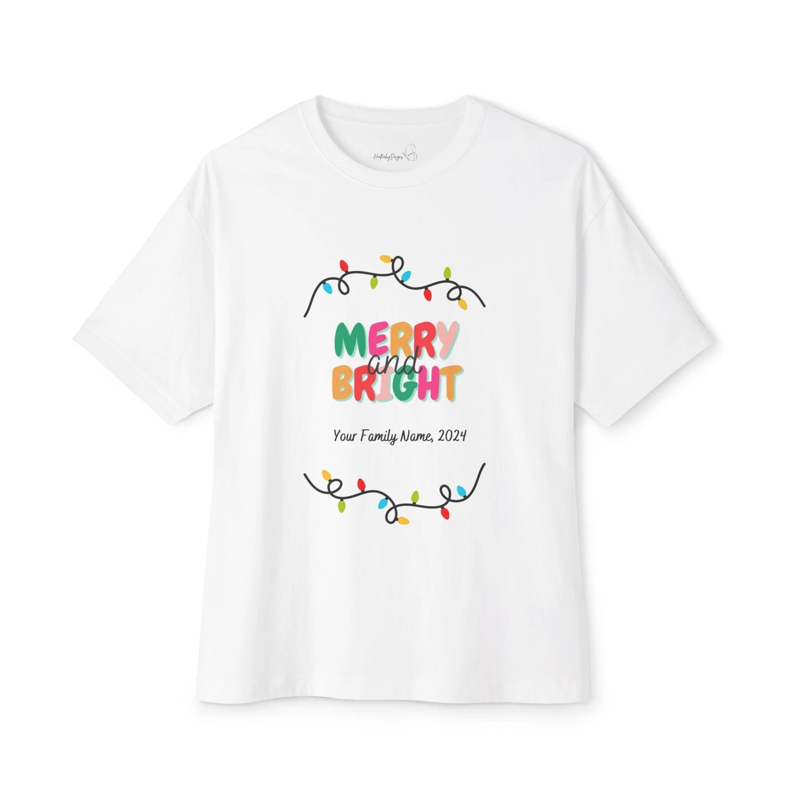 Christmas Personalizable Unisex Oversized Boxy Tee