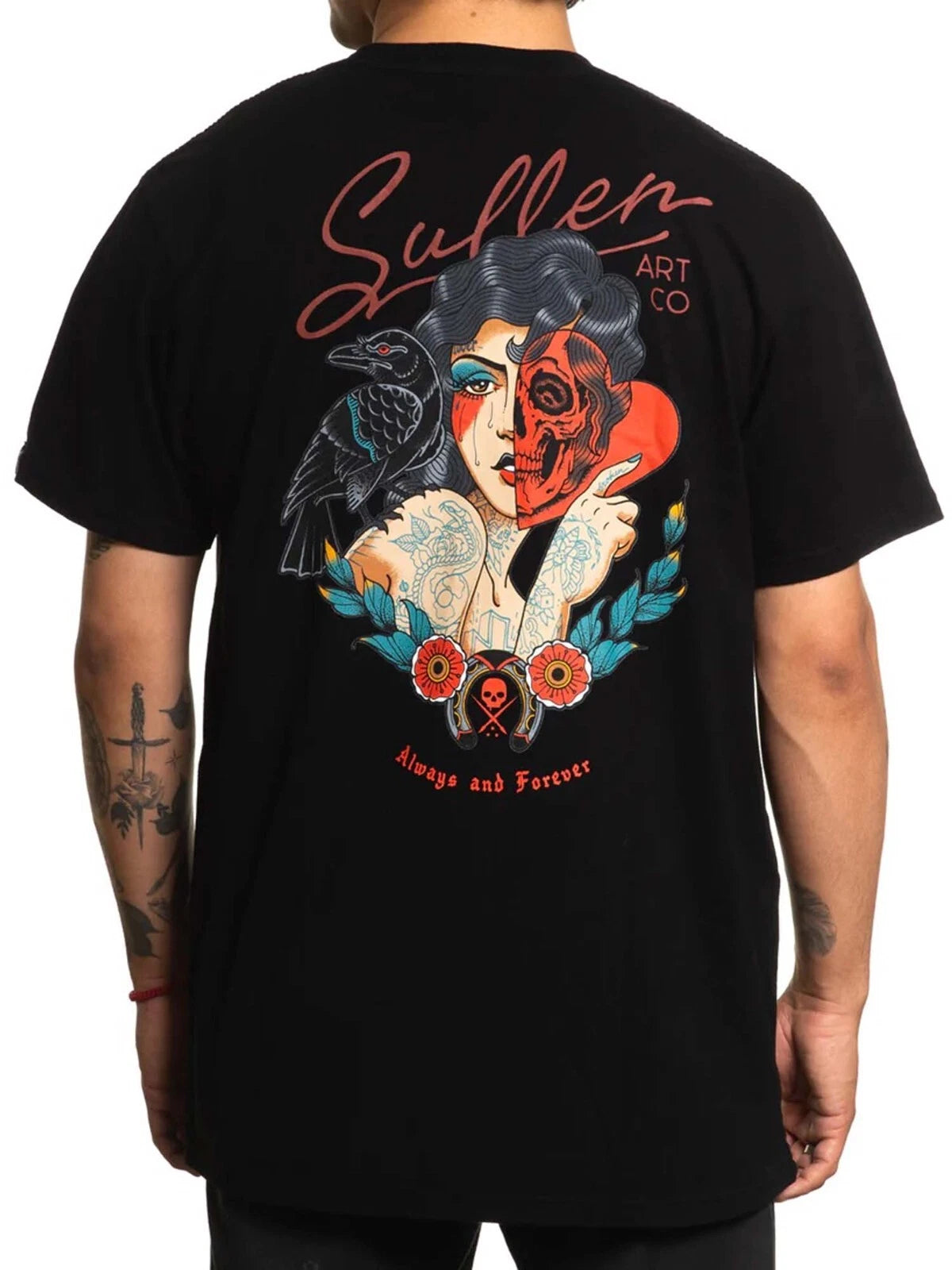 Sullen Men's Always Short Sleeve Premium T-shirt Heart and Horseshoe Tattoo Tee