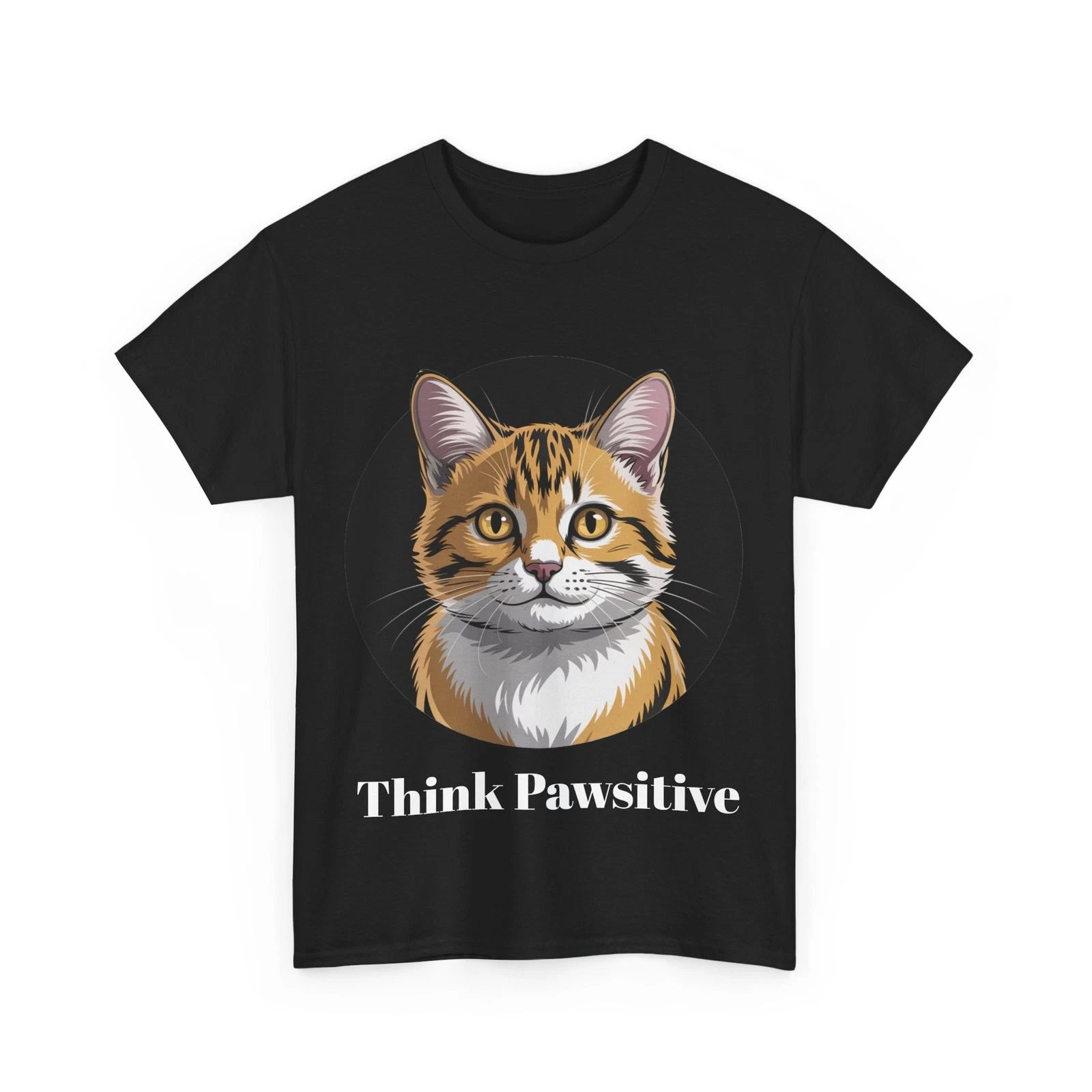 Impressley “Think Pawsitive” Tee – Funny Cat T Shirts for Men and Women