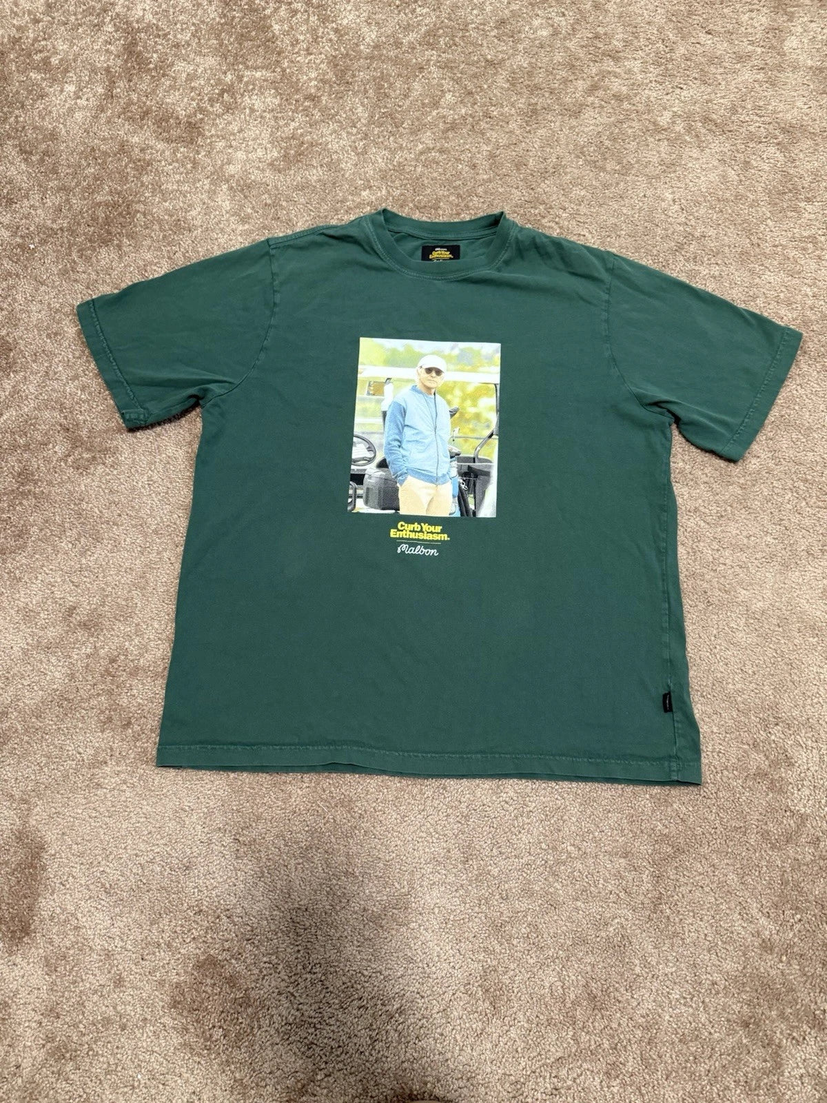 Malbon Curb Your Enthusiasm Shirt Mens Medium Green Larry David Hes Got The Yips