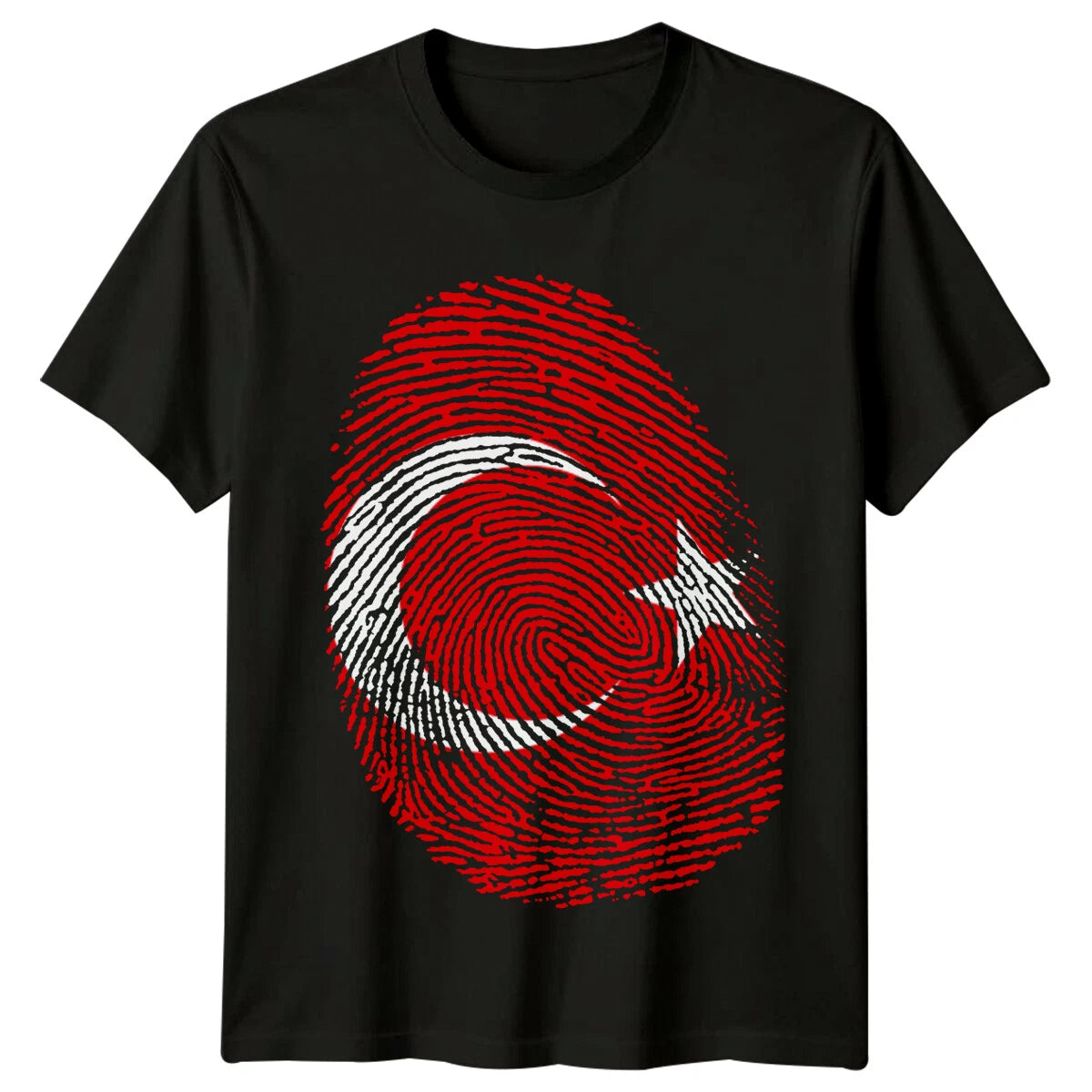 Turkish Flag Fingerprint Turkey Pride Mens T-Shirt