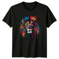 Colorful Lion Head Animals Lions Mens T-Shirt Womens Tee Graphic Abstract