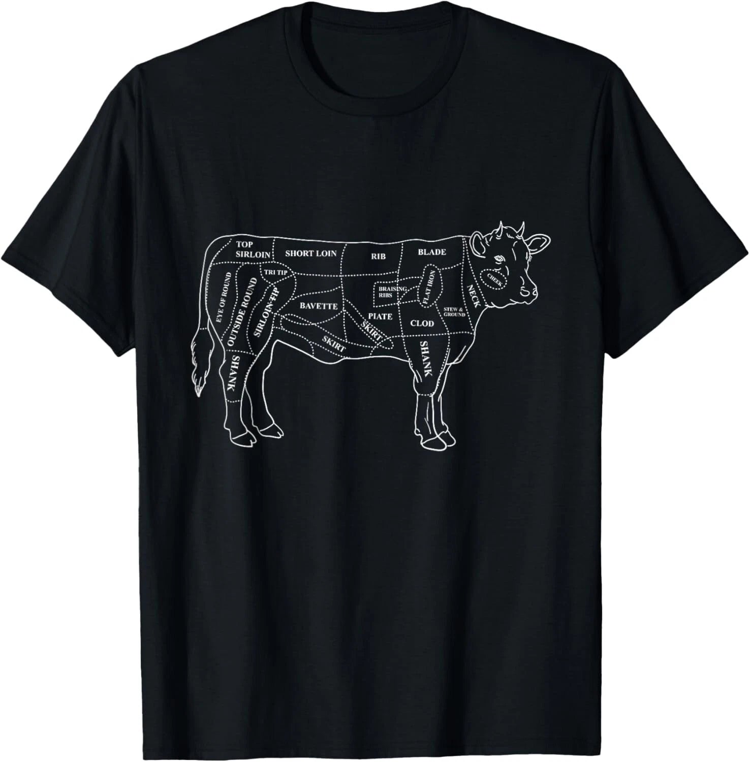 Cow Butcher Beef Cuts Diagram - Eat Beef Butcher Cut Chart Gift Unisex T-Shirt