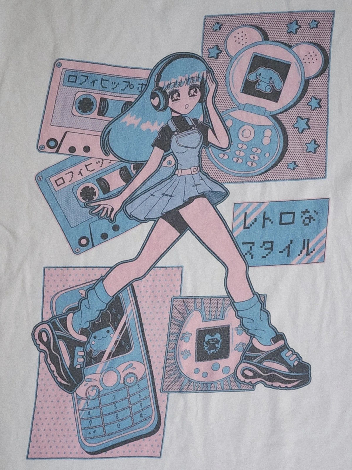 Lazy Gamer T-Shirt Men's Sz XL Anime Japanese Y2K Girl Retro Style Motif Tee