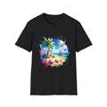 Beach Vibes Unisex Softstyle T-Shirt, Summer Gift, Vacation Apparel, Tropical
