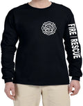 Fire Rescue Fire Fighter Graphic Design Long Sleeve T-Shirt  Long Arm Shirt