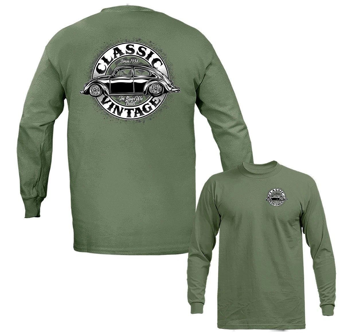 Classic Vintage Hot Rod Classic Custom Vehicle Car Automobile Long Sleeve