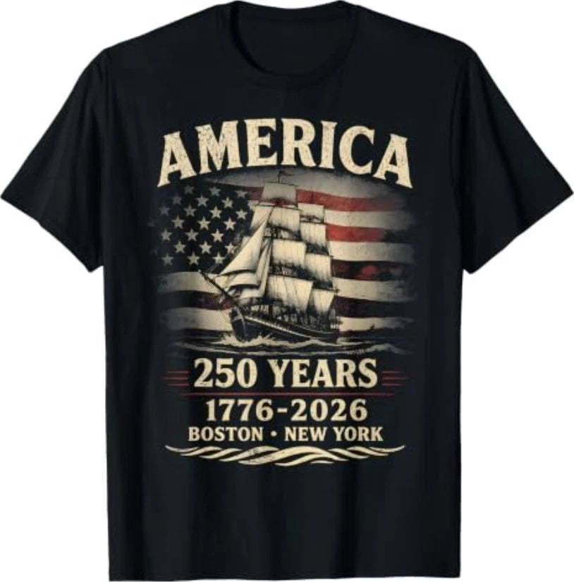 Tall Ship Cruise July 4th New York Boston 250th 1776-2026 T-Shirt