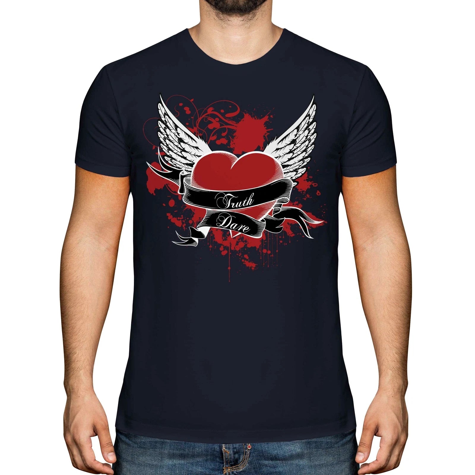 TRUTH OR DARE TATTOO MENS PRINTED FASHION T-SHIRT TOP HIPSTER SWAG TRENDY