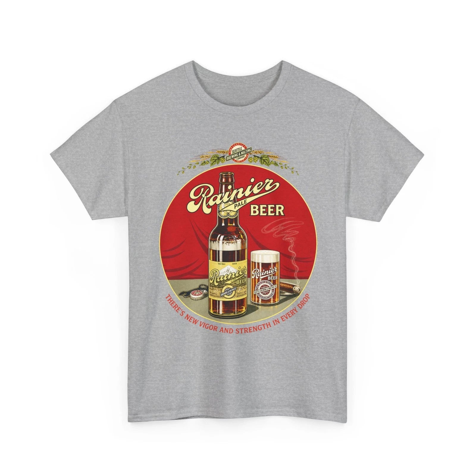 Rainier Pale Beer Vigor & Strength Seattle Brewing & Malting WA Retro T-Shirt