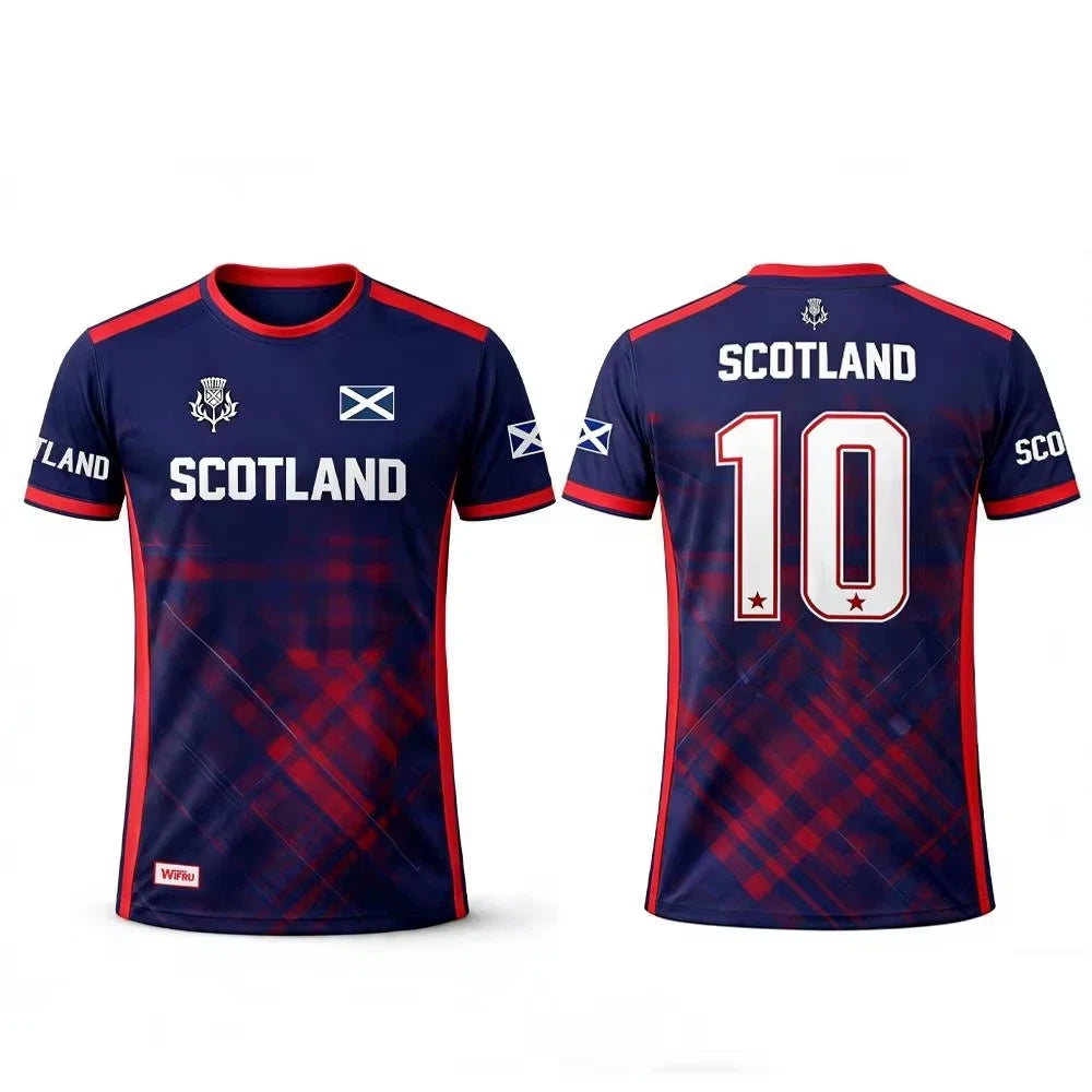 2026 Scotland Flag T-Shirt Mens Quick Dry Football Training Sports Jersey