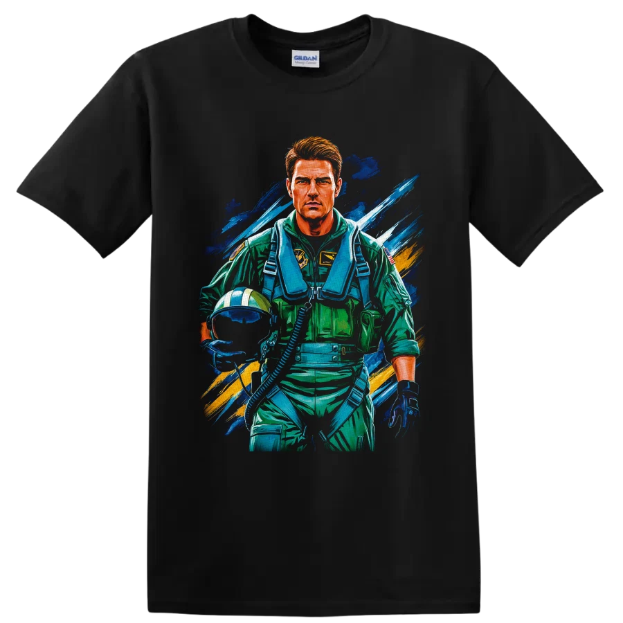 Top Gun Pete Maverick Mitchell Tom Cruise Fighter Pilot T Shirt Movie Art Tee