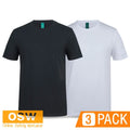 3 X Men's C of C Cotton Elastane Short Sleeve Tee Lightweight Modern Fit Shirt