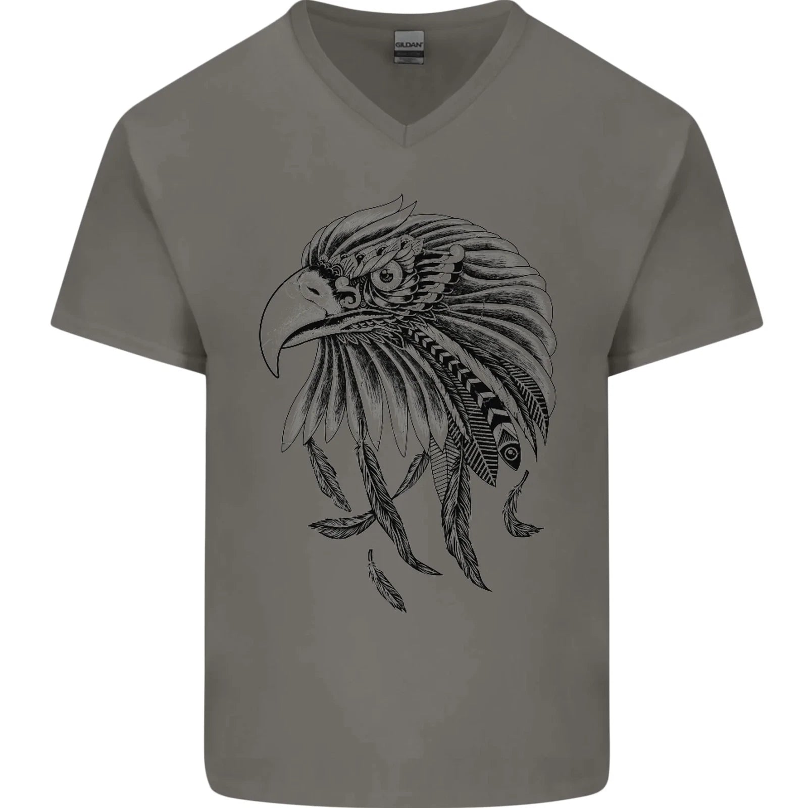 Eagle Ornithology Bird of Prey Mens V-Neck Cotton T-Shirt