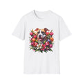 Floral Dog Graphic T-Shirt, Pet Lover Gift, Cute Animal Tee, Spring Style