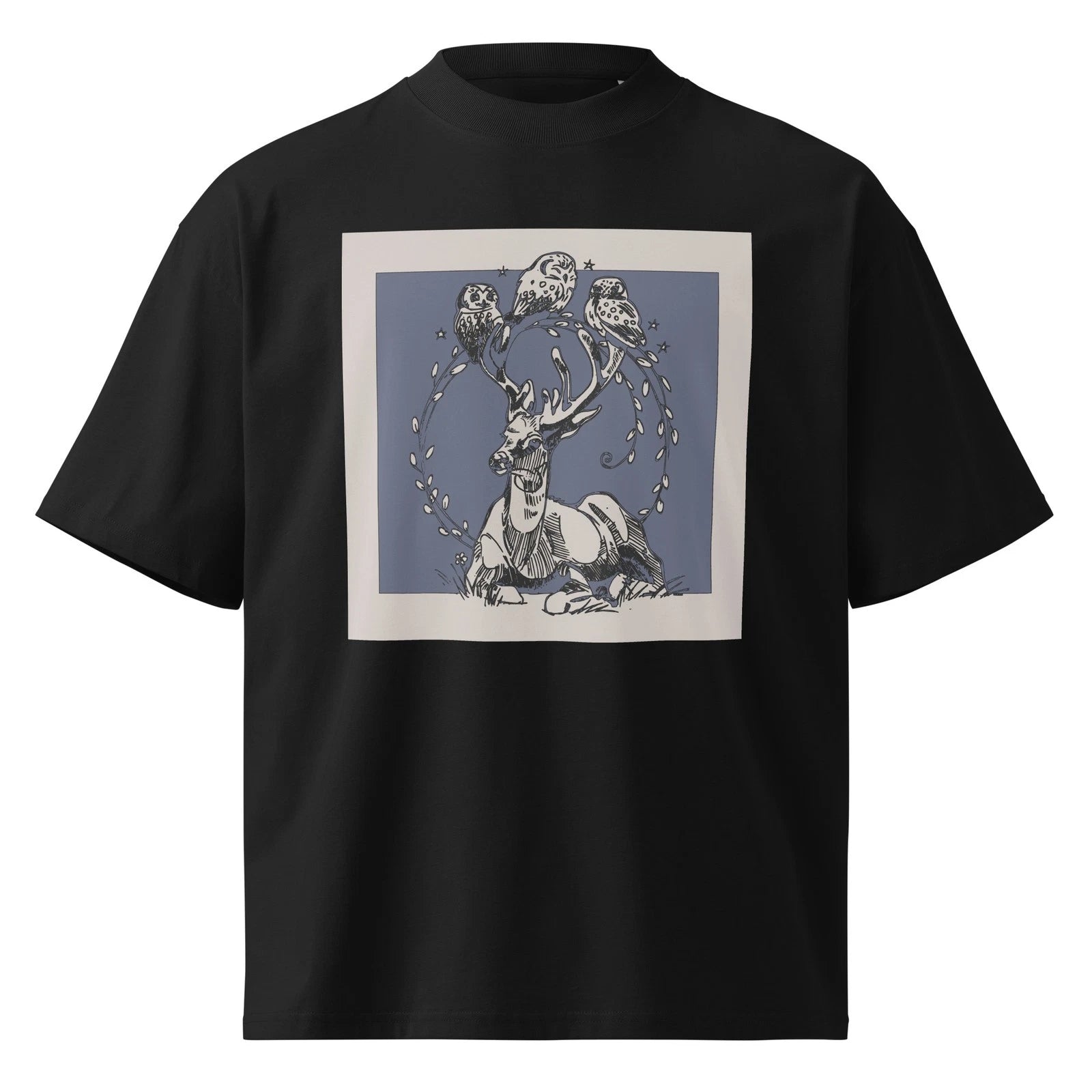 "Jelonek framed" Unisex Organic Oversized High Neck T-Shirt