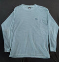 Vintage All Embroidered No Fear 90s Long Sleeve T-shirt Grey MEDIUM