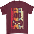 40th Birthday 40 Year Old Level Up Gaming Mens T-Shirt 100% Cotton