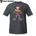 Cute Cartoon Girl T-Shirt – Urban Streetwear Style with K-Pop Finger Heart