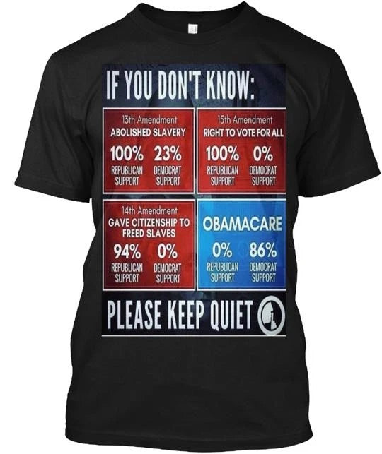 Republicans Vs Democrats T-Shirt Made in the USA Size S to 5XL