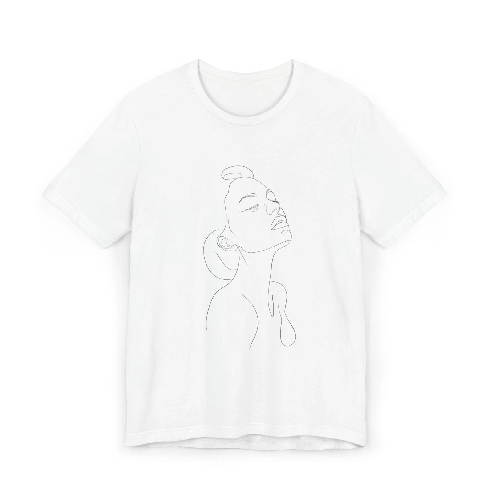 Abstract One Line Face T-Shirt Unisex Modern Art Tee Made in USA