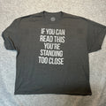 DOM Standing Too Close Graphic T-Shirt 3XL Dark Gray Cotton Blend Humor Tee