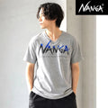 NANGA Graphic T-Shirt V Neck Street Style Tee Gray Size M Front Logo Message