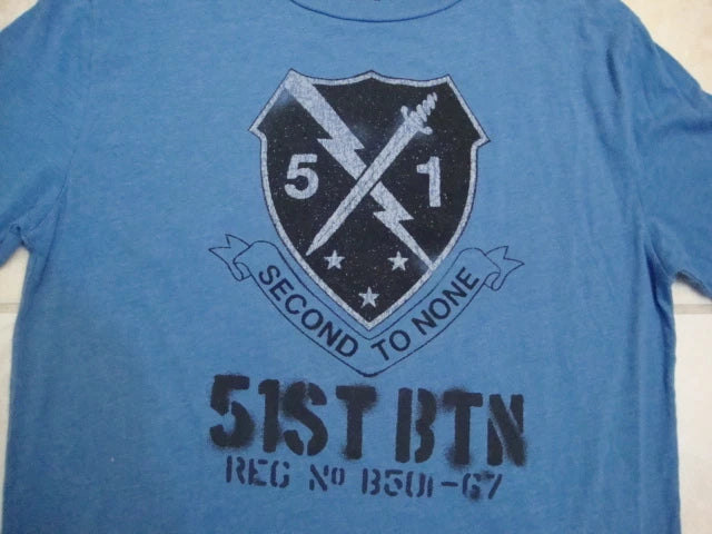 Custom 77 51st Batallion Military style Soft Distressed NEW T Shirt Men's size M