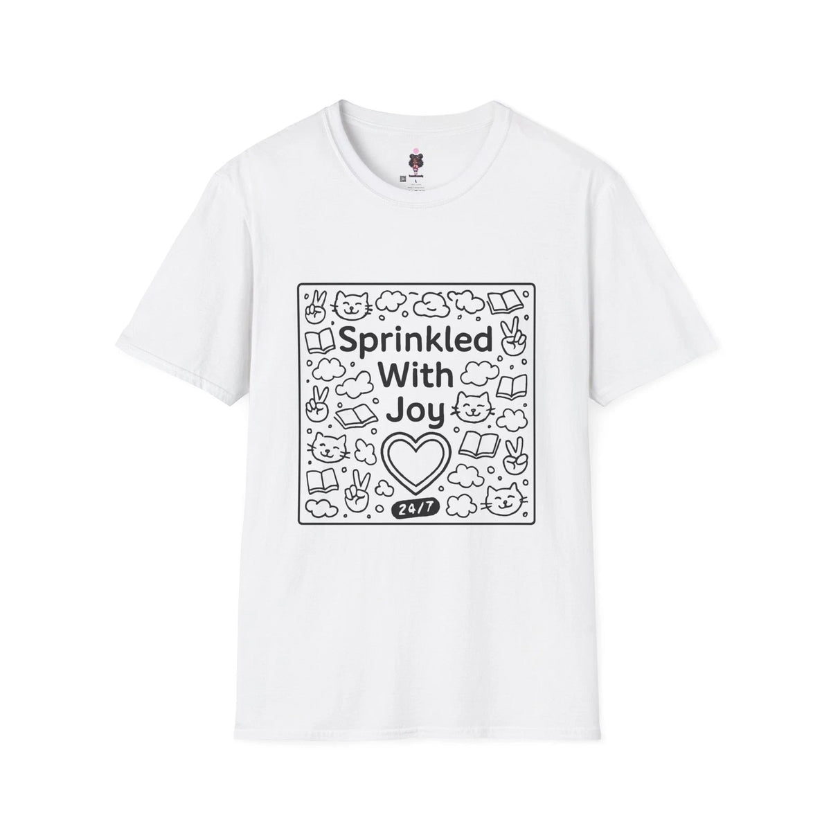 Joyful Doodle T-Shirt - Unisex Softstyle Tee, Cute Graphic Shirt
