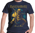 Official Iron Maiden T Shirt Piece Of Mind Gold Eddie Blue New S M L XL XXL