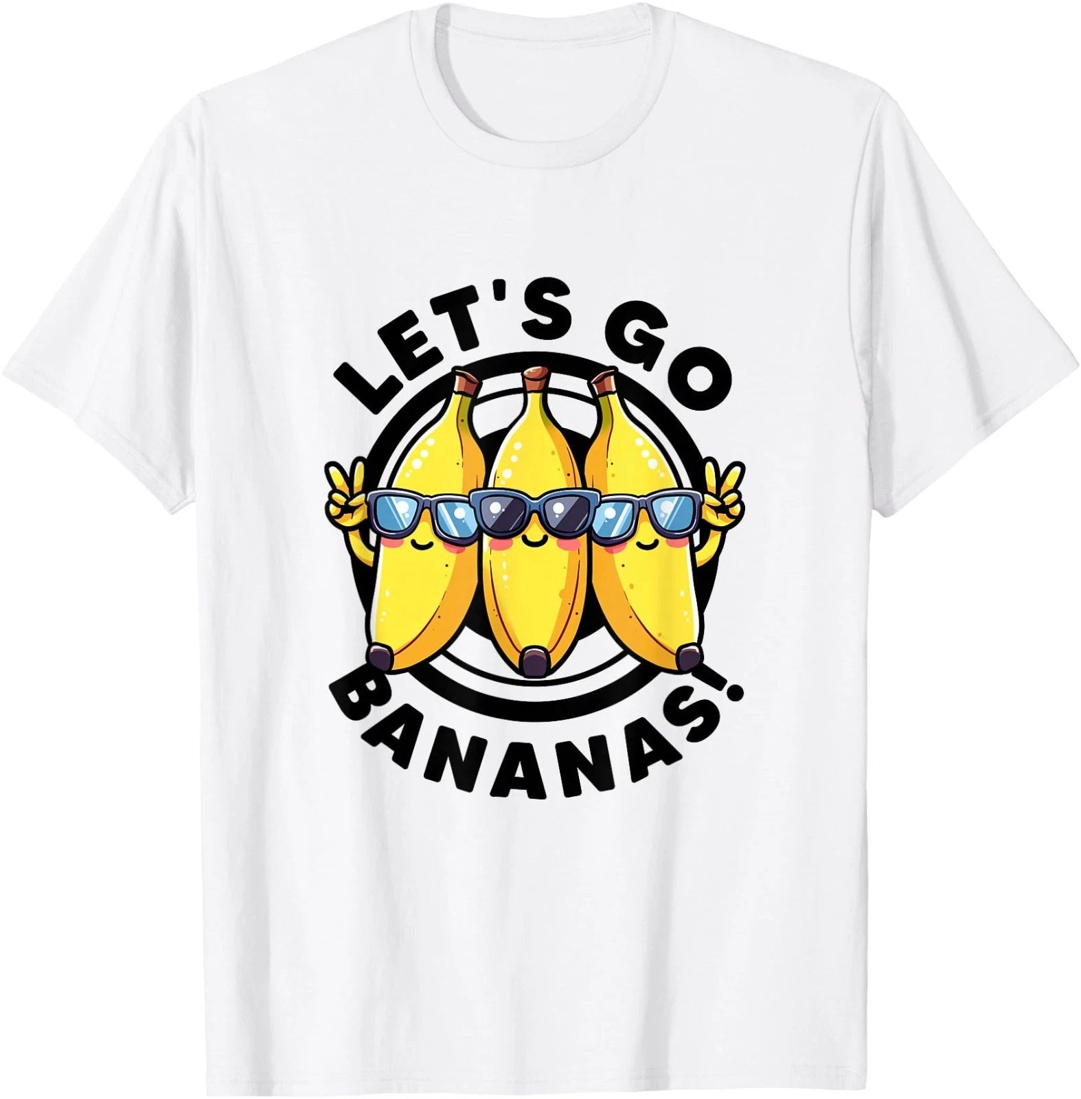 Lets Go Bananas Kawaii Yellow Banana Lover Funny Bananas T-Shirt