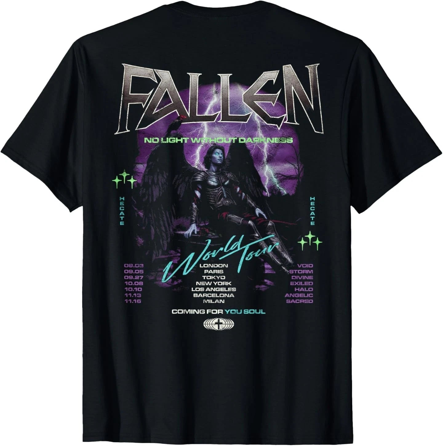 Angel Vintage Streetwear Urban Hip Hop Metal Y2K (ON Back) T-Shirt