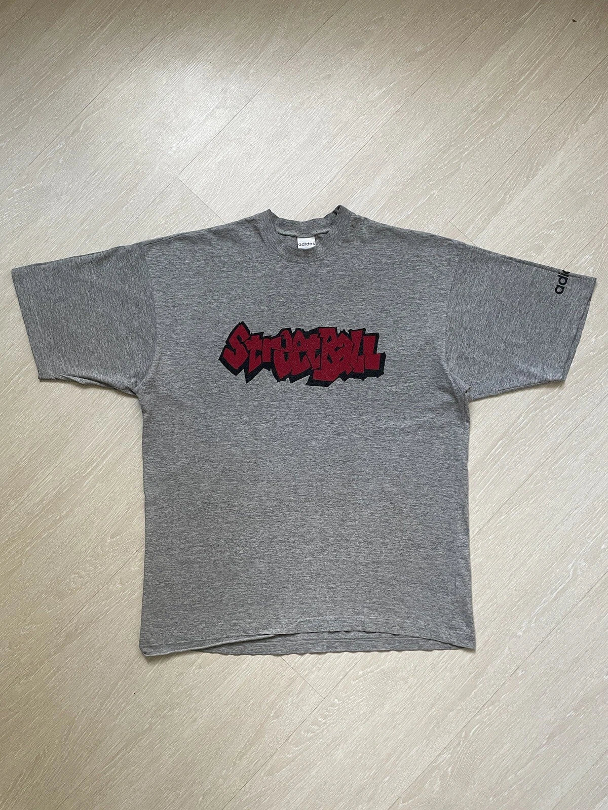 Vintage RARE 90s Adidas Streetball Basketball Big Logo Oversized T Shirt